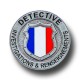 Médaille Détective privé – Métal émaillé 48 mm – Pour porte-cartes FIT -- Médailles 48mm pour portes cartes MDPCDP-- Médaille...