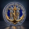 Médaille Douane maritime 48 mm – Métal émaillé relief 3D doré et argenté