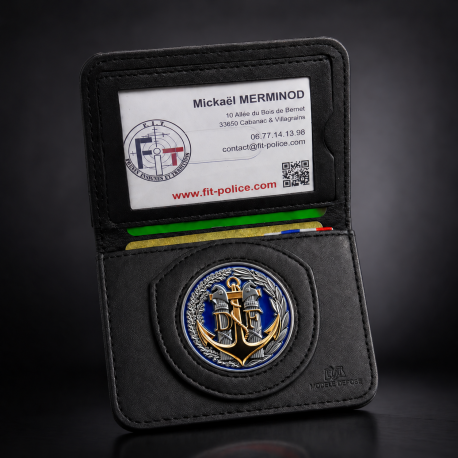 Porte-carte Douane 2 volets administratif avec médaille Douane Maritime Porte commission d'emploi Douanes PCA001DMPorte commi...