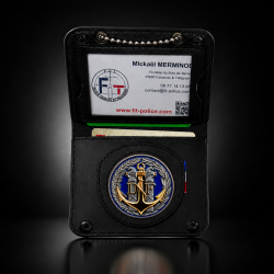 Porte-carte Douane maritime 2 volets avec chaînette et médaille 3D Porte commission d'emploi Douanes PCA003DMPorte commission...