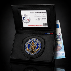 Porte-carte Douane maritime 3 volets administratif avec médaille 3D Porte commission d'emploie NOUVEAU FORMAT (CB) DOUANE PCA...