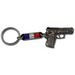 Porte-clés Pistolet – Police Nationale émaillé tricolore Portes Clés PCLPN01Portes Clés