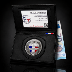 Porte-carte Douane 3 volets administratif avec médaille Motocycliste Porte commission d'emploie NOUVEAU FORMAT (CB) DOUANE PC...