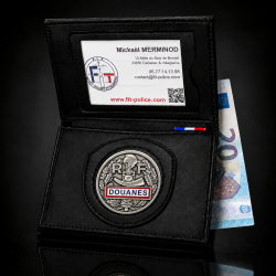 Porte-carte Douane 3 volets administratif avec médaille RF Porte commission d'emploie NOUVEAU FORMAT (CB) DOUANE PCA005DRFPor...